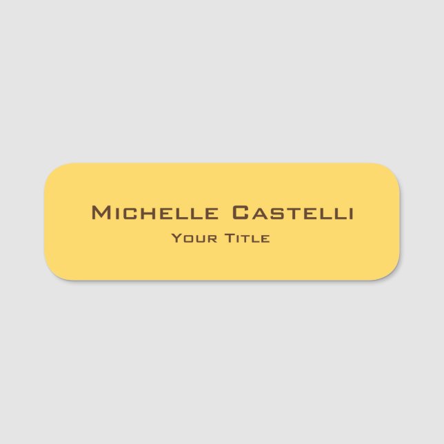 Professional Unique Classical Simple Plain Name Tag (Front)