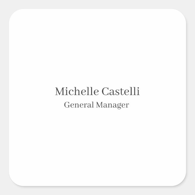 Professional Unique Classical Simple Square Sticker (Front)