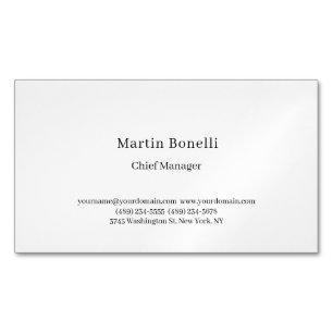 Professional Unique Classical Simple White Magnetic Business Card