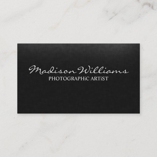 Professional Unique Elegant Photographic Artist Business Card (Front)