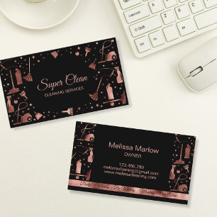 Professional Unique Maid House Cleaning Services Business Card