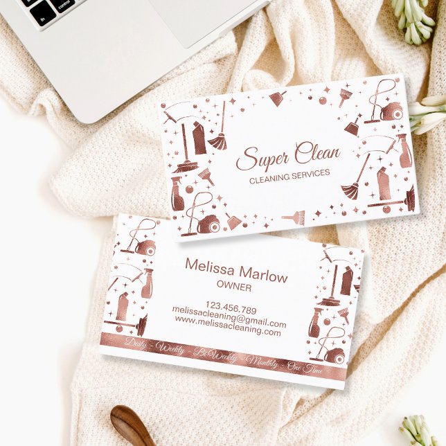 Professional Unique Maid House Cleaning Services Business Card (Creator Uploaded)