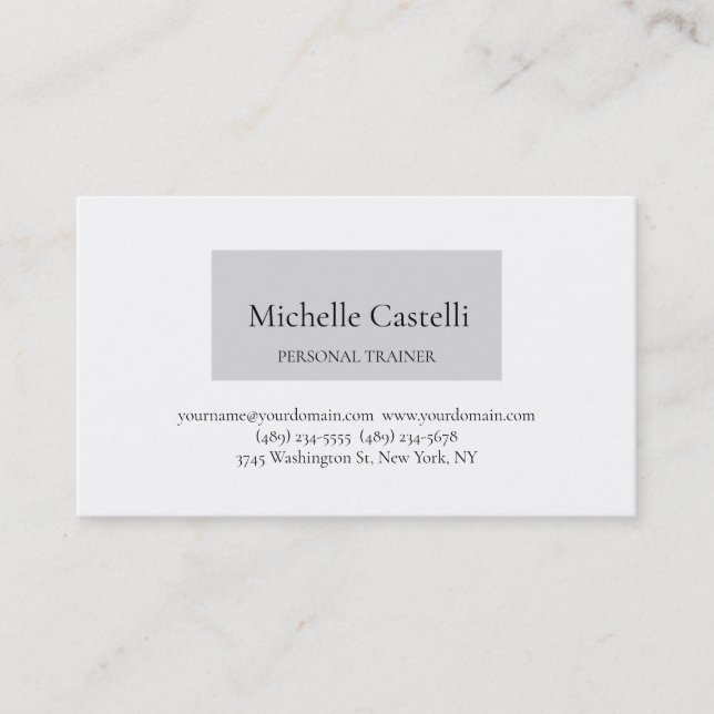 Professional Unique Minimalist Plain Business Card (Front)
