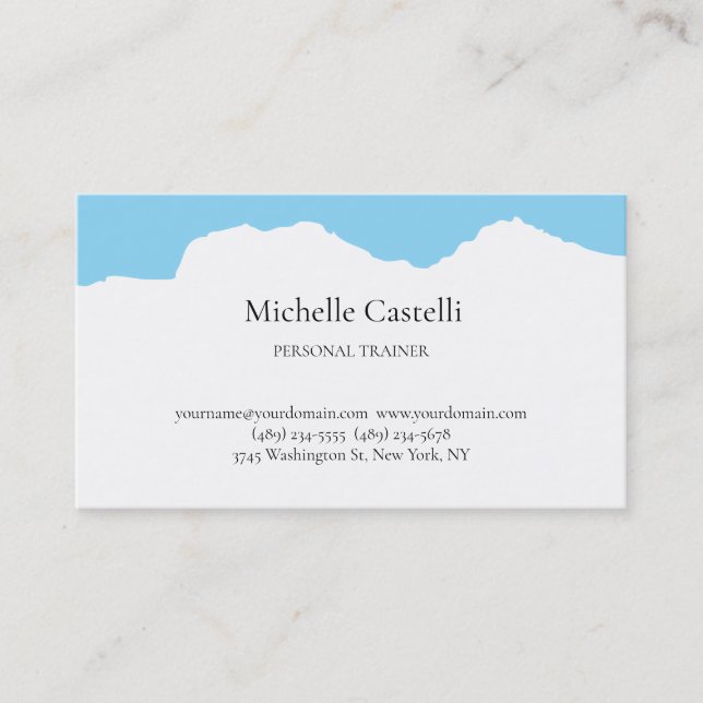 Professional Unique Minimalist Plain Business Card (Front)