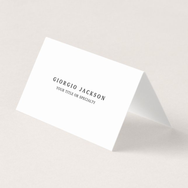 Professional Unique Plain Black & White Modern Business Card (Front)