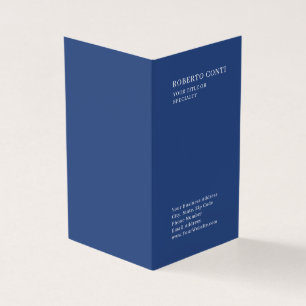 Professional Unique Plain Minimalist Blue Business Card