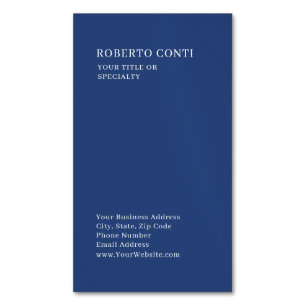 Professional Unique Plain Minimalist Blue Magnetic Business Card