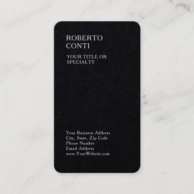 Professional Unique Plain Minimalist Premium Black Business Card (Front)
