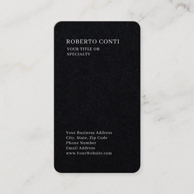 Professional Unique Plain Minimalist Premium Black Business Card (Front)