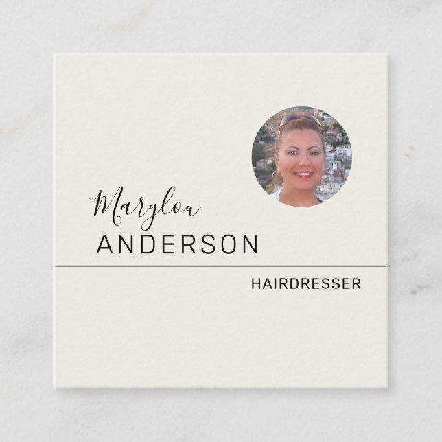 Professional  - UNISEX (PHOTO INSERT) Square Business Card (Front)