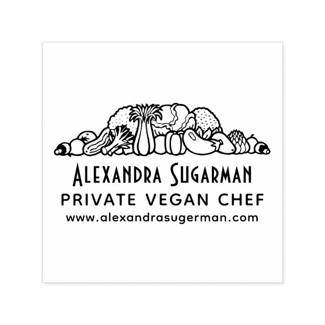 Professional Vegan Chef Vegetables Business Logo 1 Self-inking Stamp (Design)