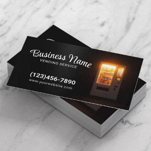Professional Vending Machine Service Black Business Card