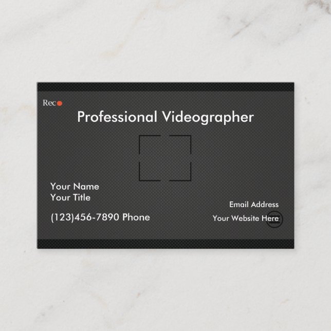 Professional Videographer Business Card (Front)