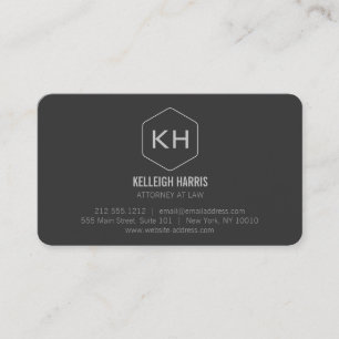 Professional Vintage Grey Monogram Logo II Business Card