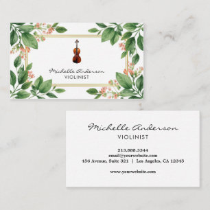 Professional Violinist Violin musical flowers      Business Card