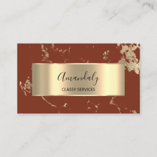 Professional VIP Gold Abstract Marble Coral Bean Business Card