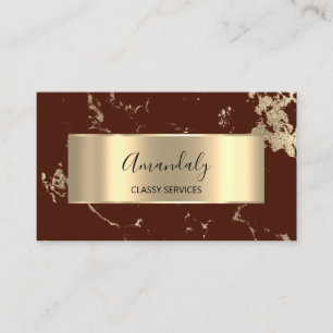 Professional VIP Gold Abstract Marble Maroon Bronz Business Card