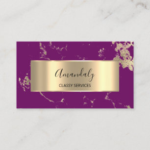Professional VIP Gold Abstract Marble Pink Berry Business Card