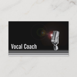 Professional Vocal Coach Dark Business Card