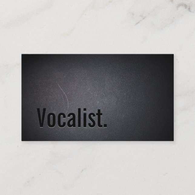 Professional Vocalist Minimalist Black Business Card (Front)