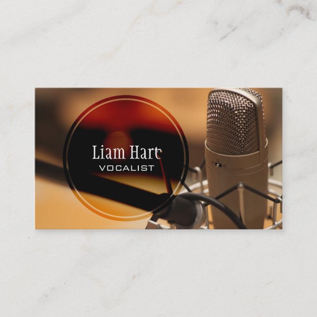 Professional Vocalist, Singer, Music Business Card (Front)