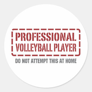 Professional Volleyball Player Classic Round Sticker