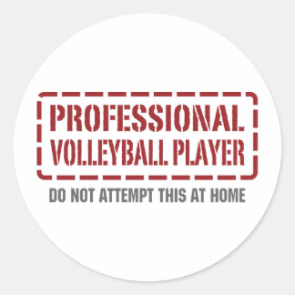 Professional Volleyball Player Classic Round Sticker