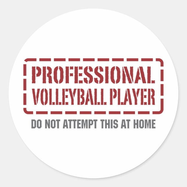 Professional Volleyball Player Classic Round Sticker (Front)