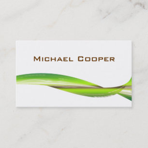 Professional Wave Business Card Green White