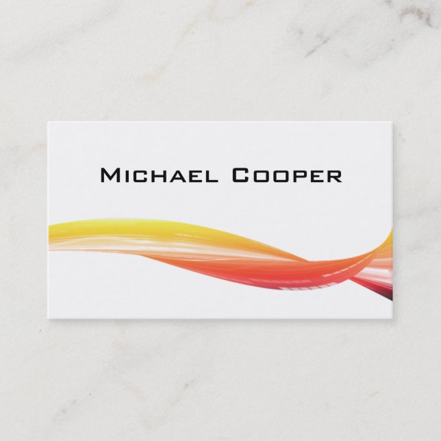 Professional Wave Business Card Orange Yellow W (Front)