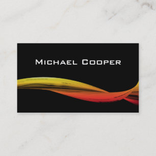 Professional Wave Business Card Red Yellow