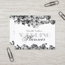 Professional Wedding Planner Elegant Black & White