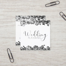 Professional Wedding Planner Elegant Black & White