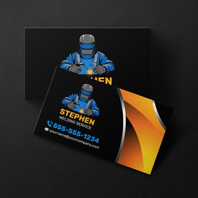 Professional Welder Metal Welding Fabrication Business Card (Creator Uploaded)