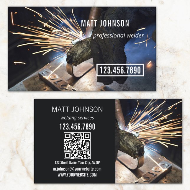 Professional Welder QR Code Business Card (Creator Uploaded)