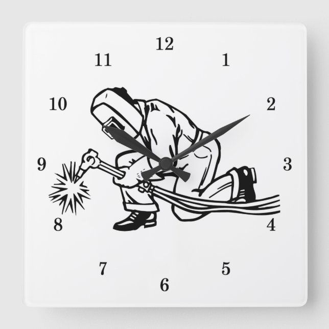 Professional Welder Square Wall Clock (Front)