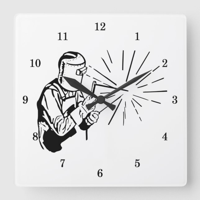 Professional Welder Square Wall Clock (Front)