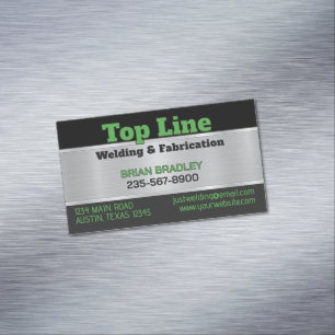 Professional Welding and Fabrication Service Magnetic Business Card