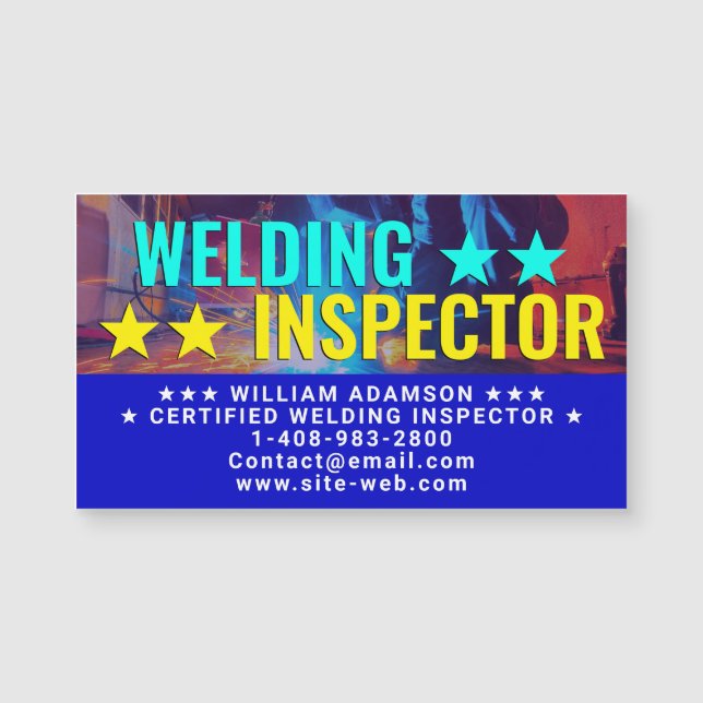 Professional Welding Inspector Magnetic Card (Front)