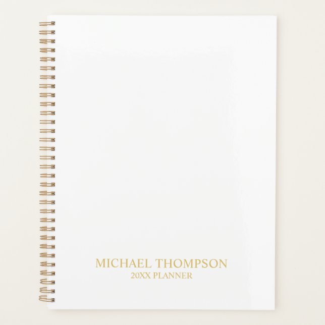 Professional White and Gold Planner (Front)