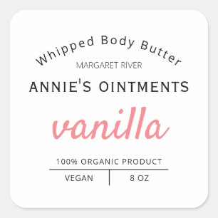 Professional White Body Butter Product Labels
