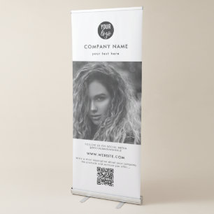 Professional White Business Promotional Photo Retractable Banner