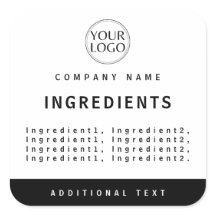 Professional White Company Logo Ingredients Label