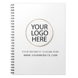 Professional White Custom Company Logo Business Notebook
