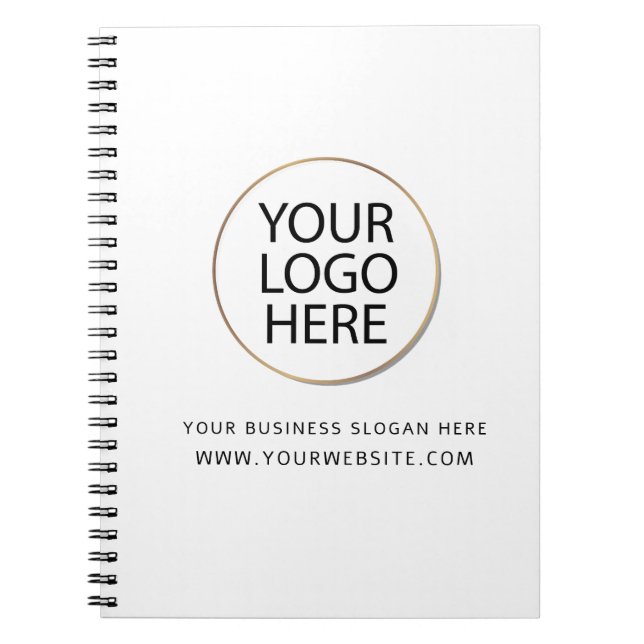 Professional White Custom Company Logo Business Notebook (Front)