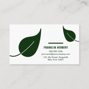 Professional White Green Lawn Care & Landscaping B Business Card
