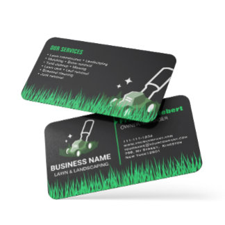 Professional  white Green Lawn Care & Landscaping  Business Card