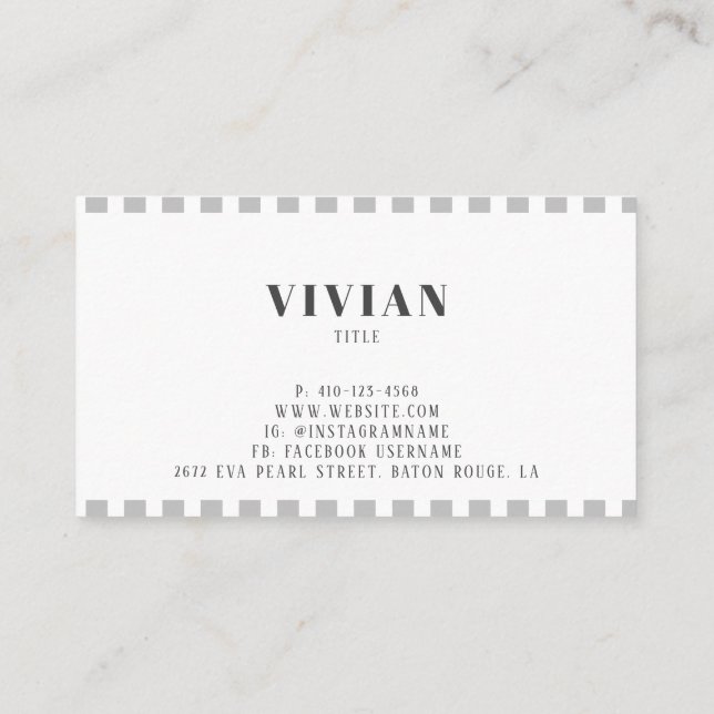 Professional White Grey Classic Line Qr code Business Card (Back)