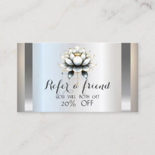 Professional White Lotus Silver Referral Card