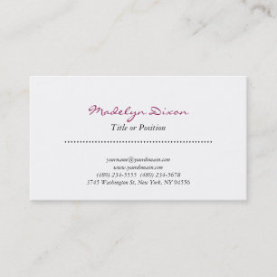 Professional White Manager Consultant Chief Business Card